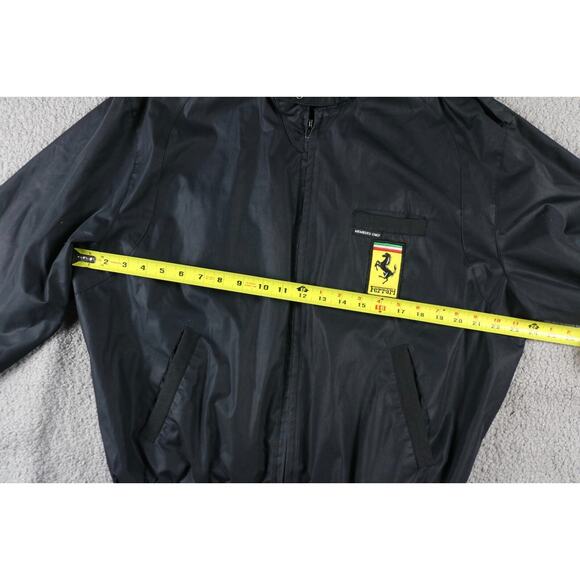 Vintage Members Only Jacket Ferrari Mens L Bomber Black Racing Hong Kong Rare - Picture 8 of 9